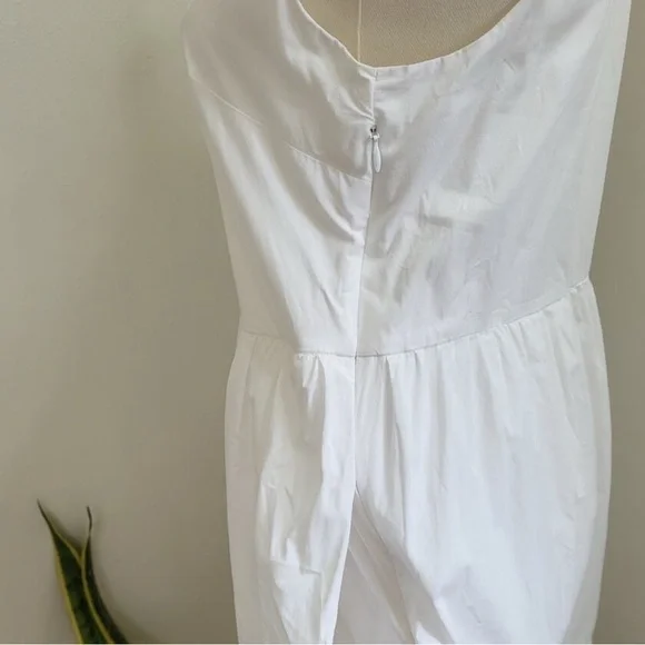 J.CREW White Sleeveless Poplin Tiered Midi Dress Size 6 - Picture 9 of 9
